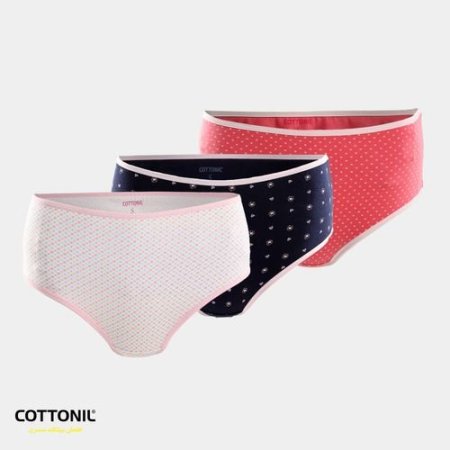 بكج 3 قطع ميدي قطن حريمي مشجر